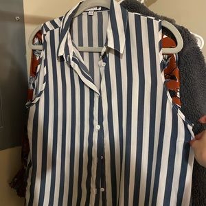 Navy blue /white blouse